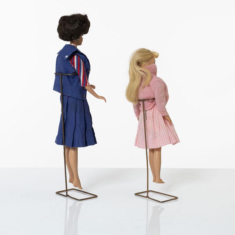 Two Barbie dolls with accessories, Mattel, 1960s.