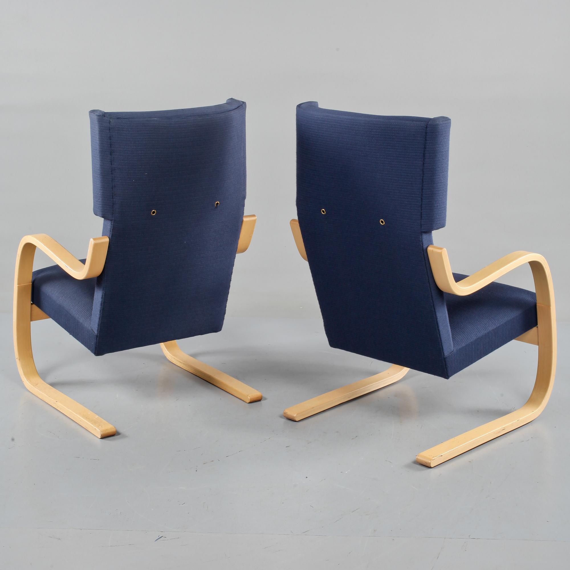 FÅTÖLJER, ett par, modell 401", Alvar Aalto, Artek, modell formgiven 1947.
