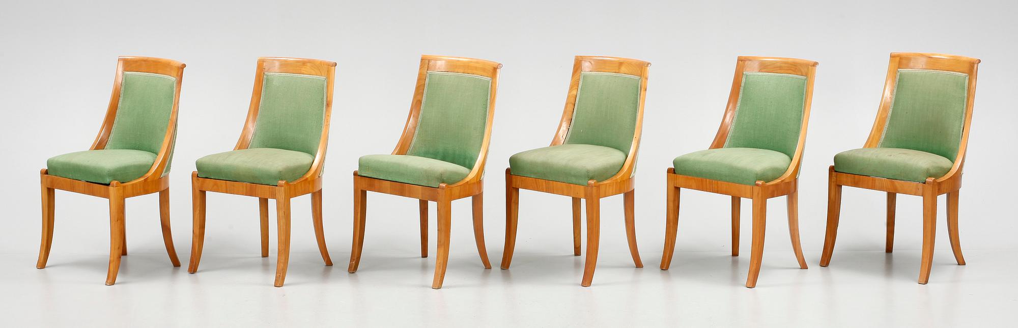 STOLAR, 6 stycken, Österrike, 1830/40-tal.