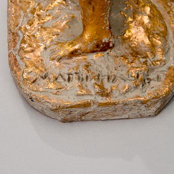 MATTI HAUPT, skulptur, förgylld terracotta, signerad.