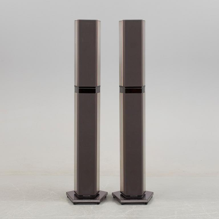 A pair of metal Bang & Olufsen speakers, Denmark, 1980's.