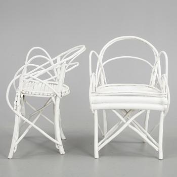 FÅTÖLJER, ett par, sk grenmöbler, 1900-tal.