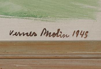 VERNER MOLIN, olja på pannå, signerad och daterad 1945.