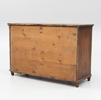 A Gustavian pine cupboard, late 18th century.