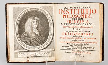 BOK, "Institutio Philosophiae secundum Principa..." av Antonio le Grand, Nürnberg 1711.