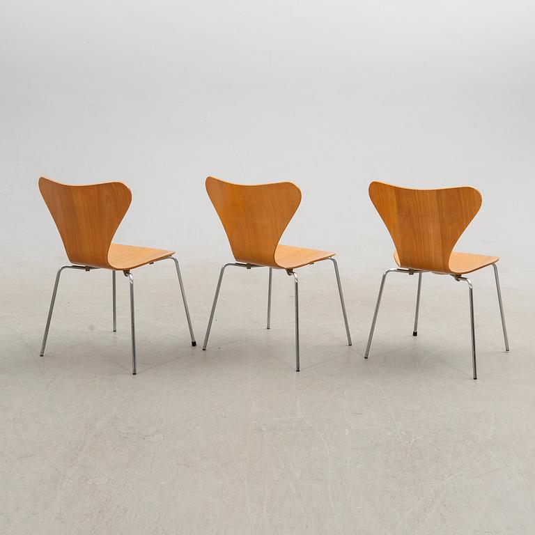 Arne Jacobsen, chairs 6 pcs, "The Seven", Fritz Hansen, Denmark, 1981.
