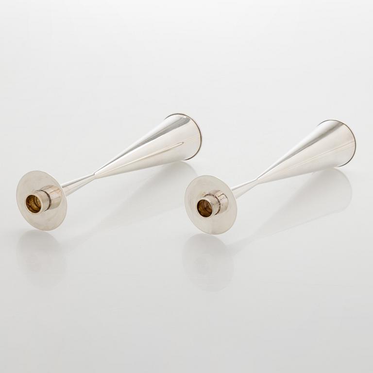 Tapio Wirkkala, Ljusstakar, ett par, silver, TW 189, Kultakeskus, Tavastehus 1959.