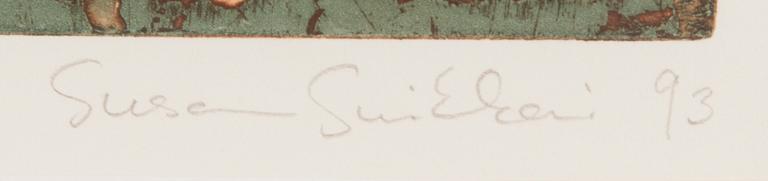 SUSANNA SUIKKARI, etsaus, signeerattu ja päivätty -93, numeroitu T.p.l'a 7/25.