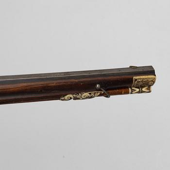 Hjullåsstudsare, signerad Johan Neureuter, Salzb. (Salzburg 1669-1754) från omkring år 1700.