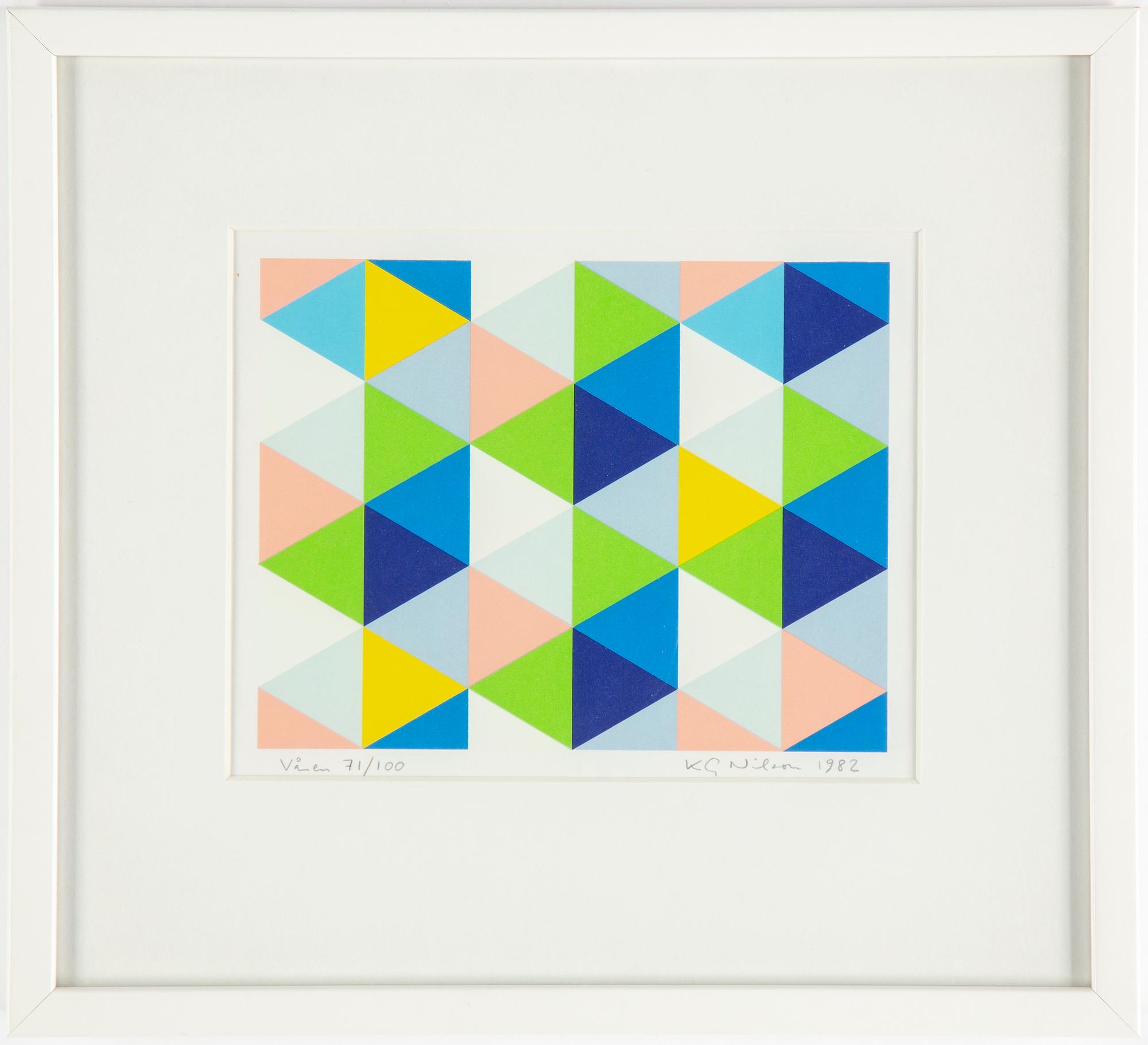 KG NILSON, a set of four silksceens, signed, numbered 71/100 and dated 1982.