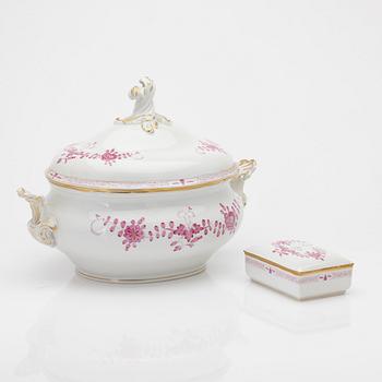 Meissen, Terrin samt lockask, porslin, 1900-tal.