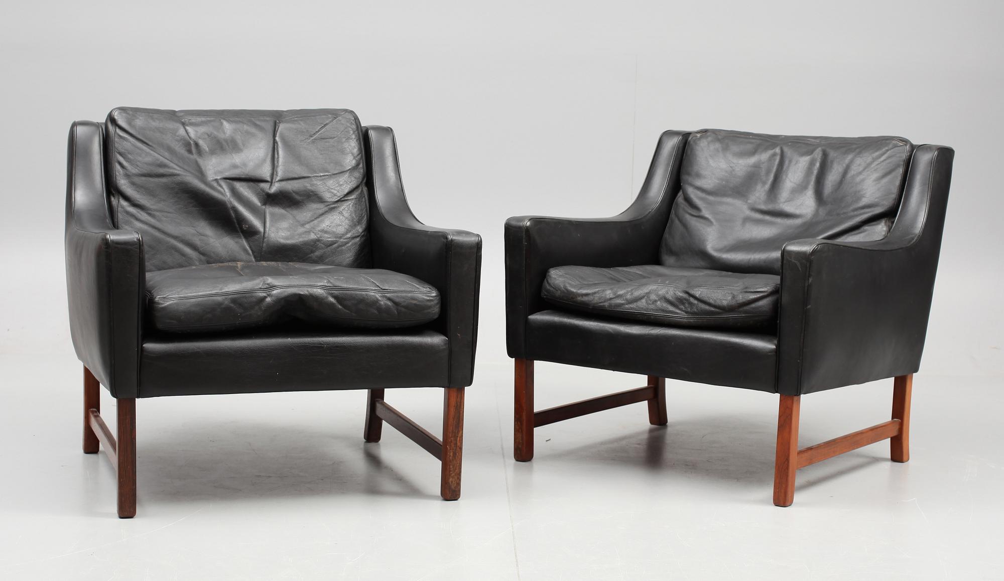 FÅTÖLJER, ett par, Danmark 1960-70-tal.