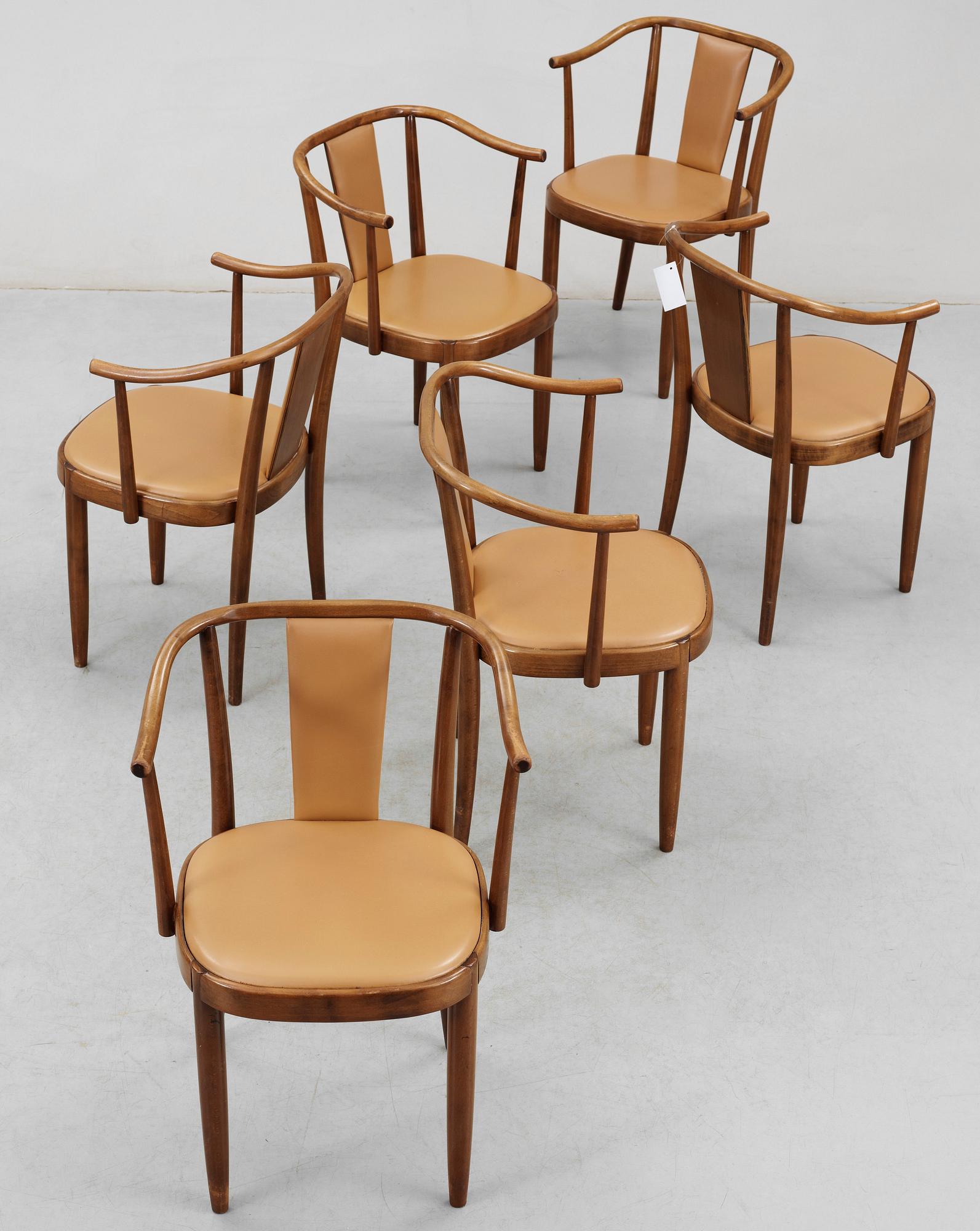 KARMSTOLAR, 6st, "Opera", Peter Celsing, Gemla. Formgivna omkring 1955-61.