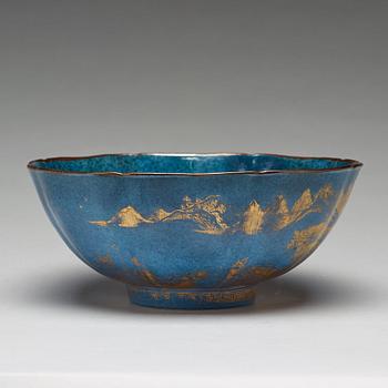 A powder blue bowl, Qing dynasty, 18th Century.