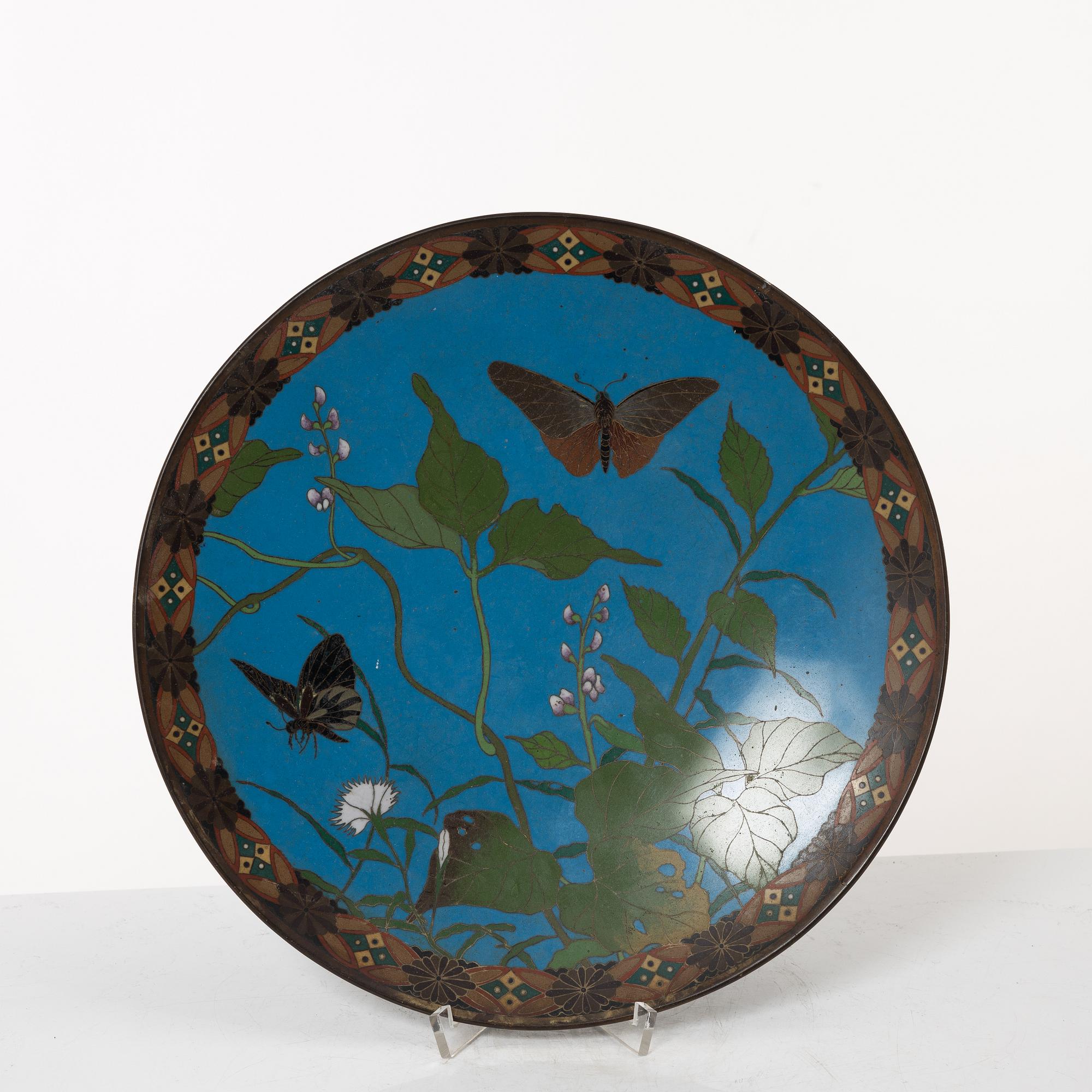 Fat, cloisonne, Japan, Meiji (1868-1912).