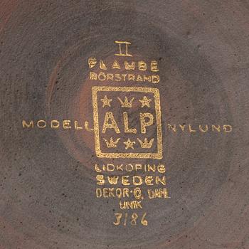 Gunnar Nylund, a 'Flambé' stoneware dish, Rörstrand, Lidköping, 1930's/40's.