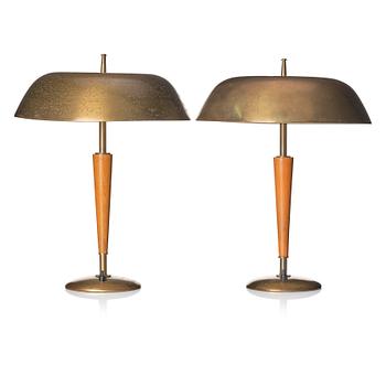286. Bertil Brisborg, a pair of table lamps model "32027", Nordiska Kompaniet, Sweden 1940s-50s.