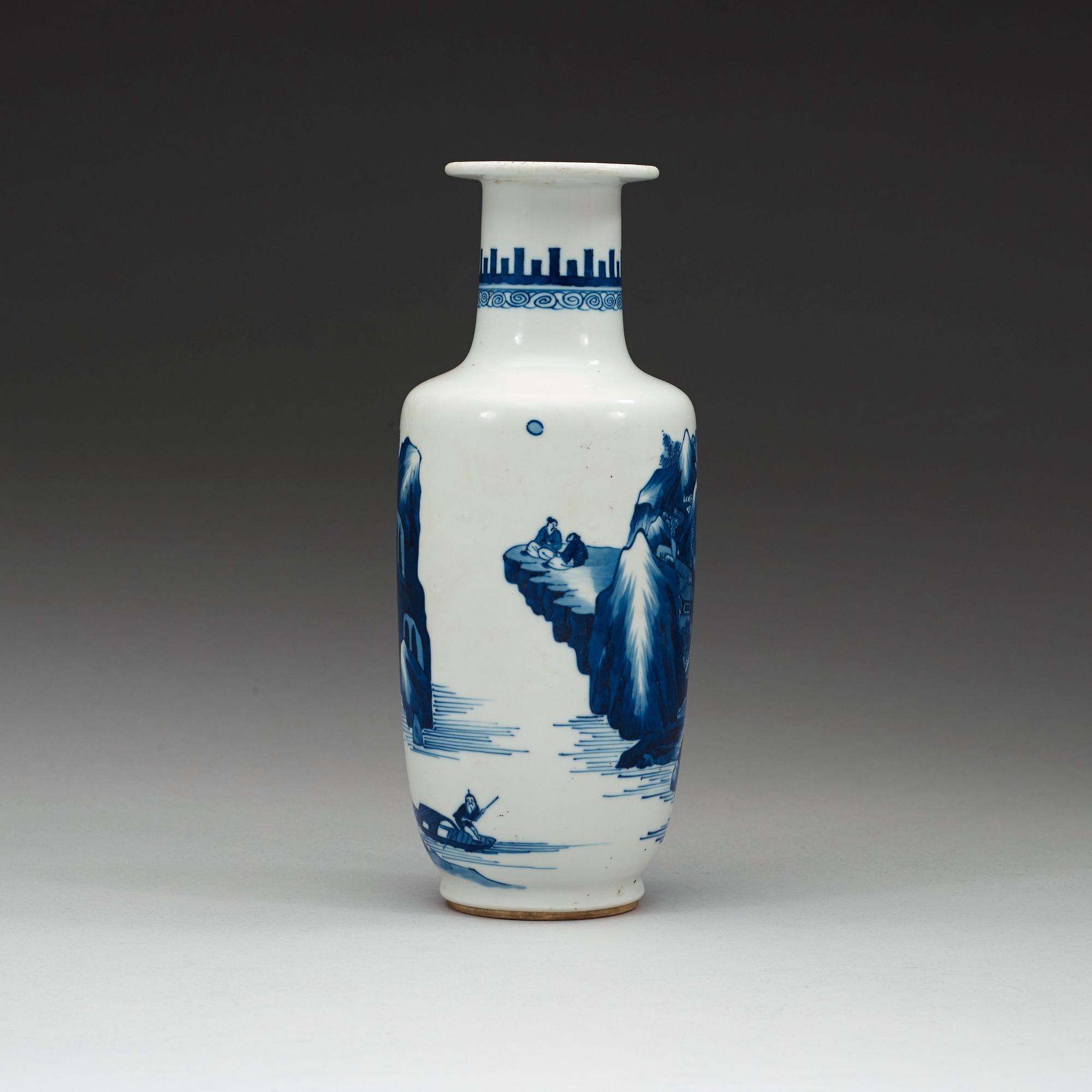 VAS, porslin. Qing dynastin, 1800-tal med sex karaktärers märke.
