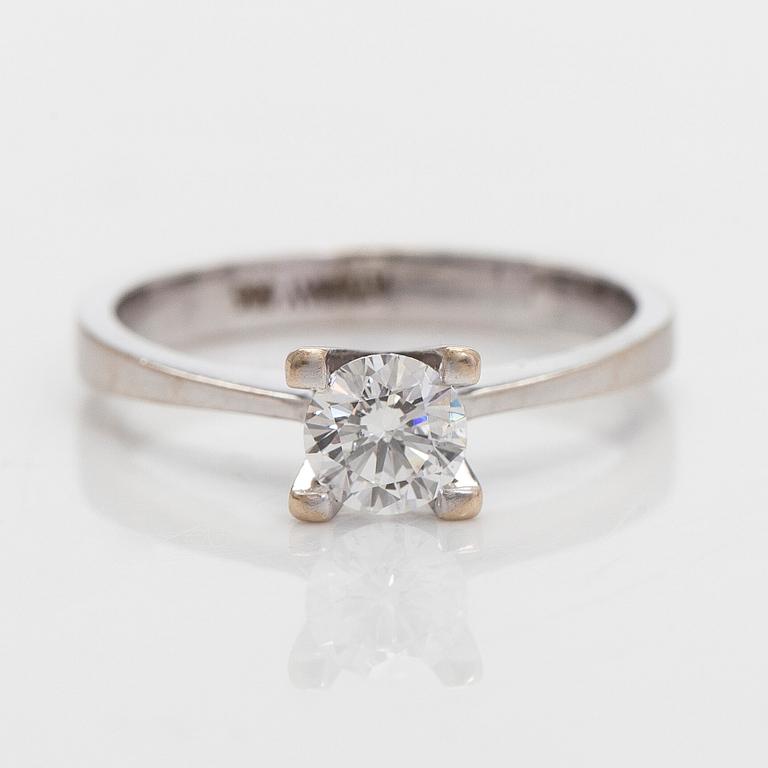 Ring, briljantslipad diamant, 14K vitguld.