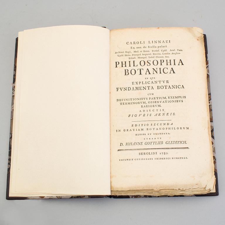 CARL VON LINNÉ, "Philosophia Botanica in qua explicantur..." Berlin, 1780.