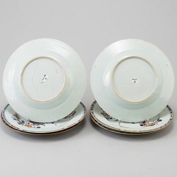 A set of six plates, 18th century, China.