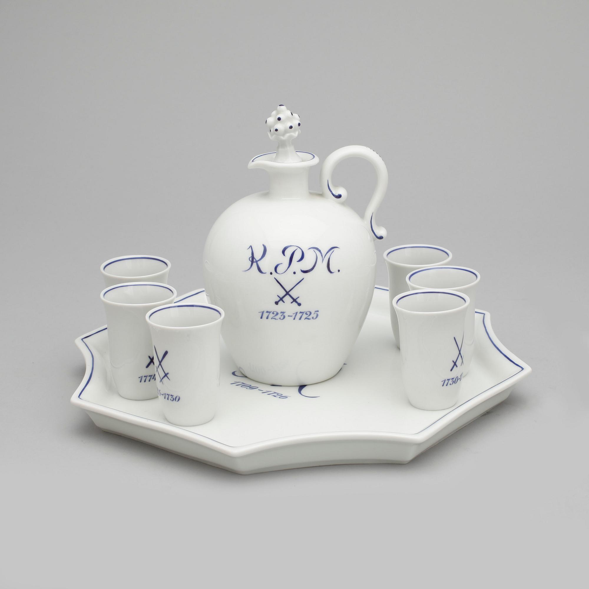 PARTI PORSLIN, 9 delar, Meissen, 1900-talets mitt / andra hälft.