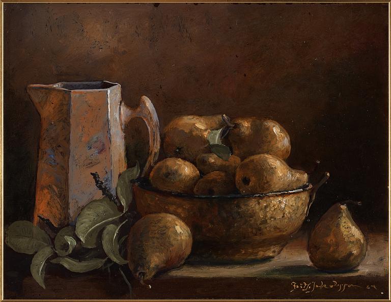 FRITZ JAKOBSSON, oil on panel, signed and dated 84.
