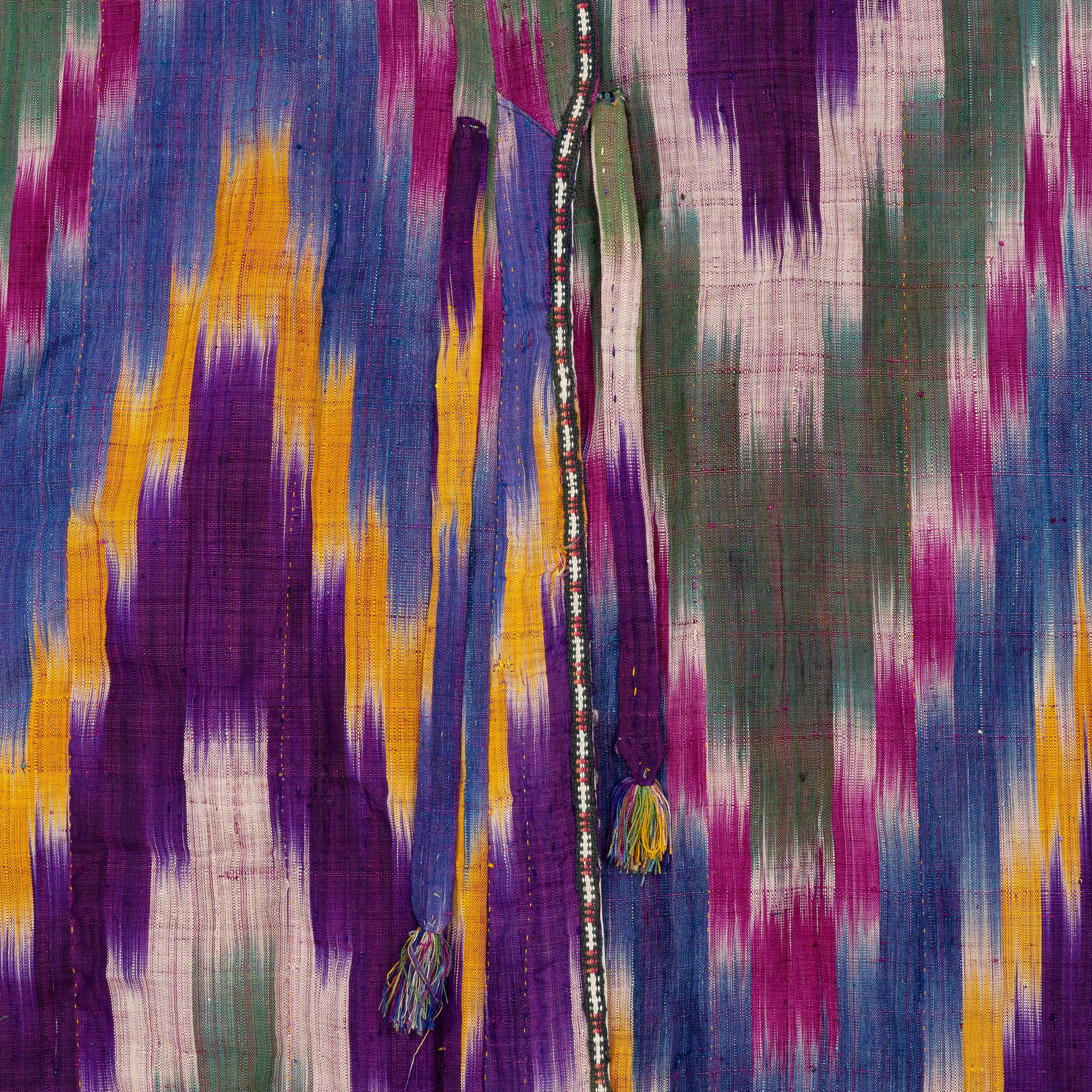 A silk Ikat Chapan, Central Asia, 1880s.