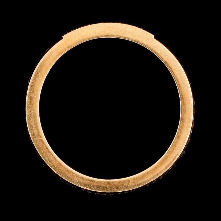 RING, 18K guld, hårarbete, svenska stämplar JGS 1887.