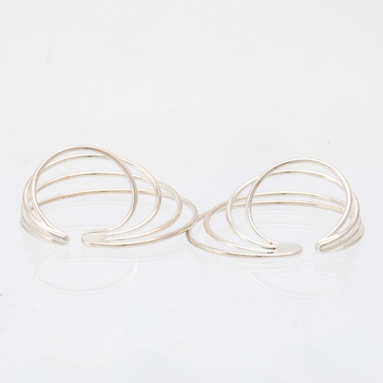 A pair of silver "Alliance" earrings by Georg Jensen.