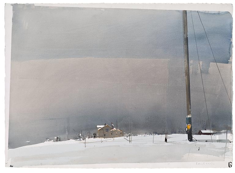 Lars Lerin, "Gimsøy, Lofoten".