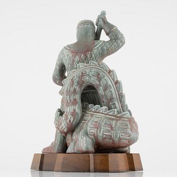 Gunnar Nylund, "S:t Göran och Draken", skulptur, Rörstrand 1900-talets mitt, numrerad 14/25.