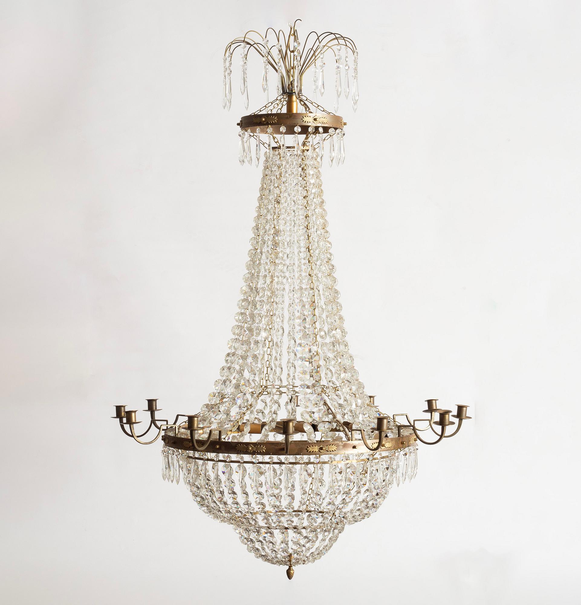 Chandelier, Empire style, mid-20th century.