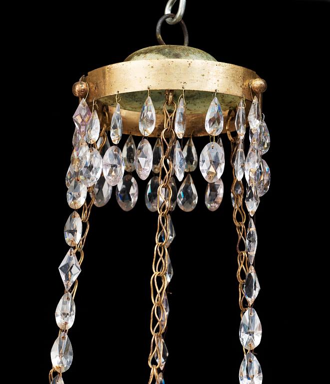 LJUSRING, för fyra ljus, sengustaviansk, 1800-talets början.
