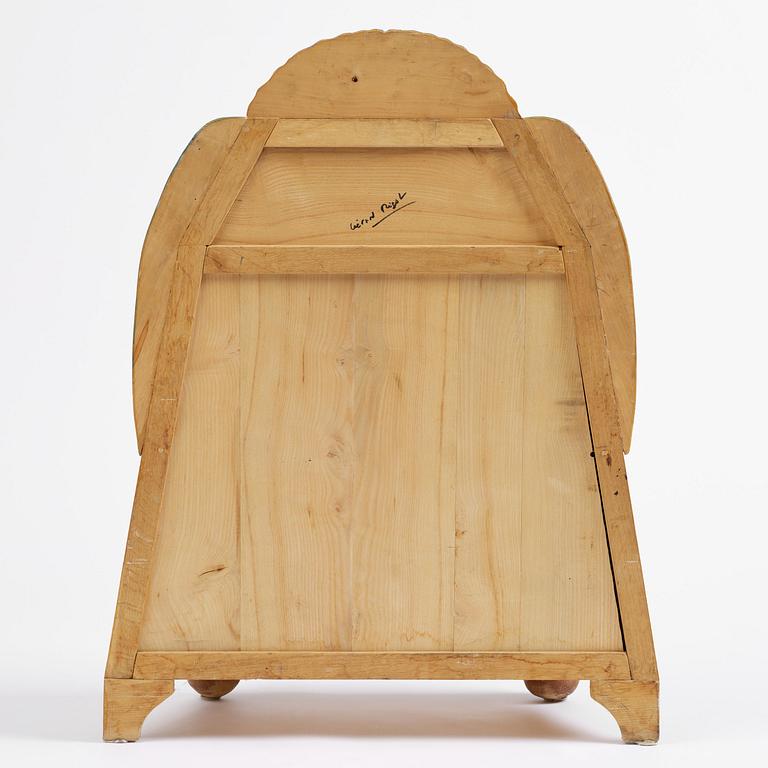 Gérard Rigot, a painted and carved oak cabinet, exectued in his studio, France, second half of the 20th century.