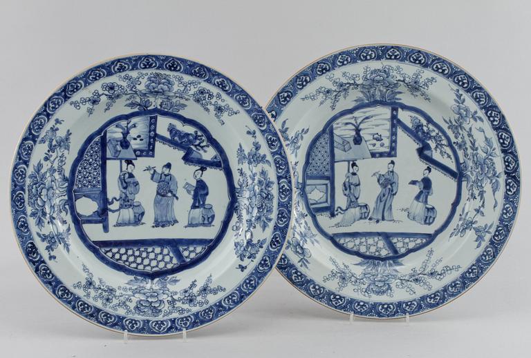 FAT, 2 st, snarlika, porslin, Kina, 1700-tal.