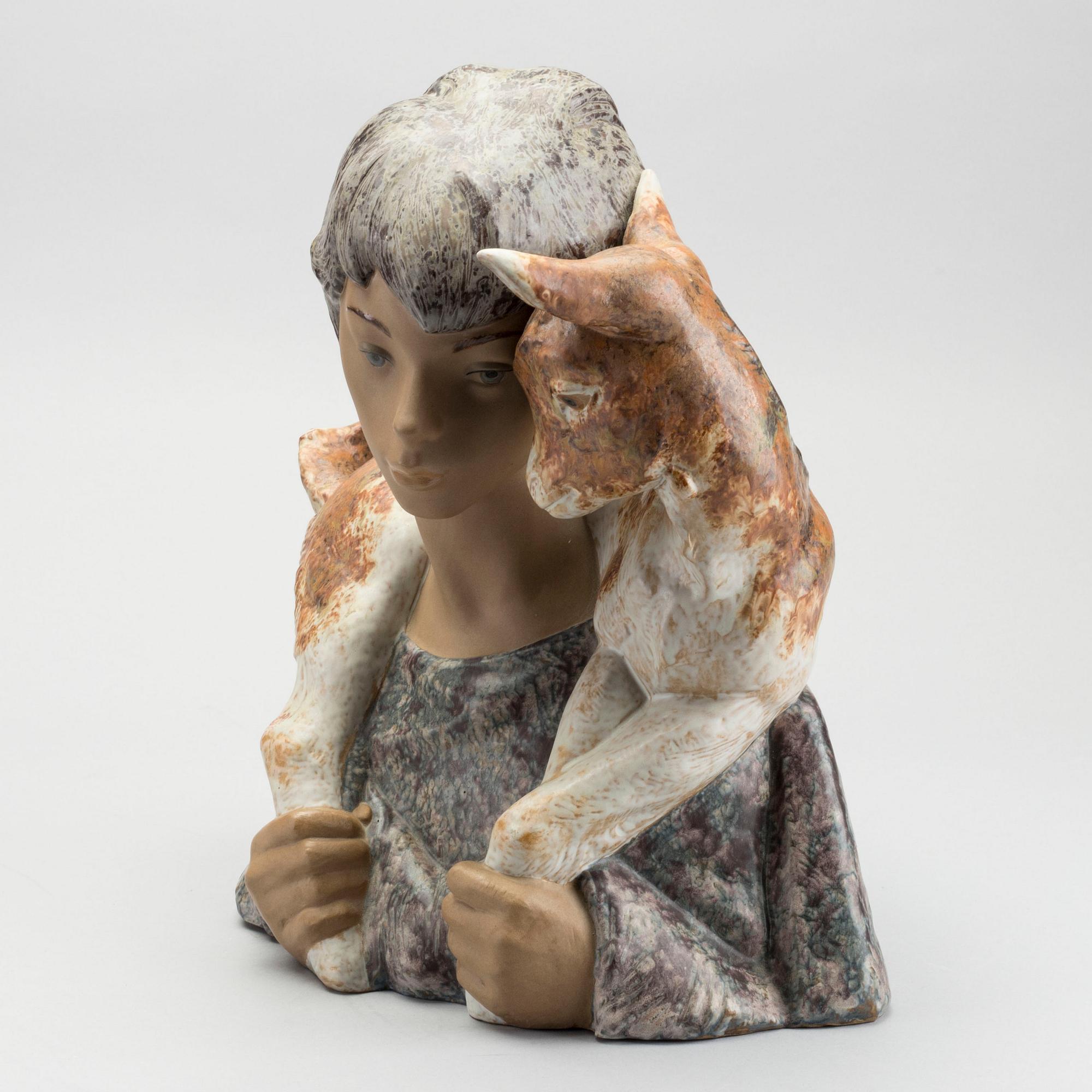 LLADRO, figurin signerad glaserad keramik 1900-talets andra hälft.