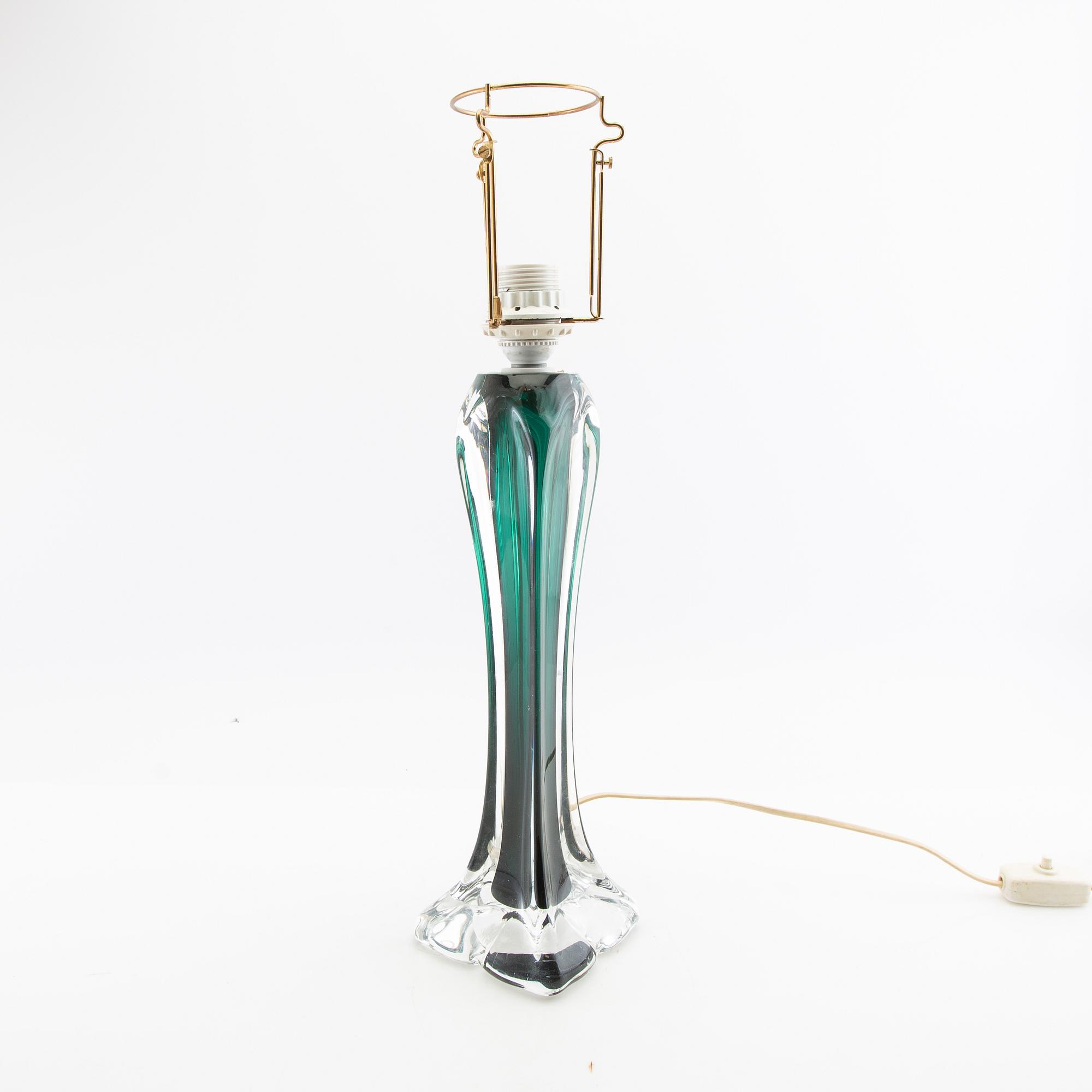 Table lamp Flygsfors mid-20th century glass.