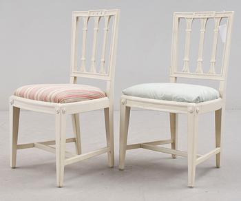 STOLAR, ett par, gustavianskt stockholmsarbete, Ephraim Ståhl, omkring 1800.