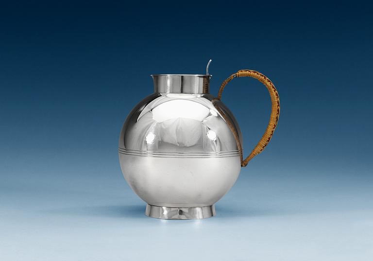 A Sylvia Stave silver plated ewer, for C. G. Hallberg, Stockholm 1930's.