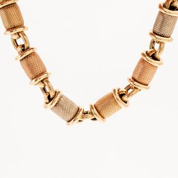 Armband 14K vitt, rosé och gult guld, Italien.