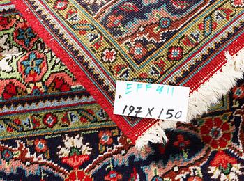 A Tabriz rug, c. 197 x 150 cm.