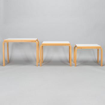 Alvar Aalto A late 20th century 3-piece nesting table, '88 ABC for Artek,