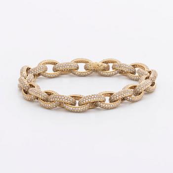 ARMBAND 18K guld m diamanter 8/8 totalt 7,63 ct, ca TW-TCr SI-P, enligt inköpskvitto Kaplans Stockholm.