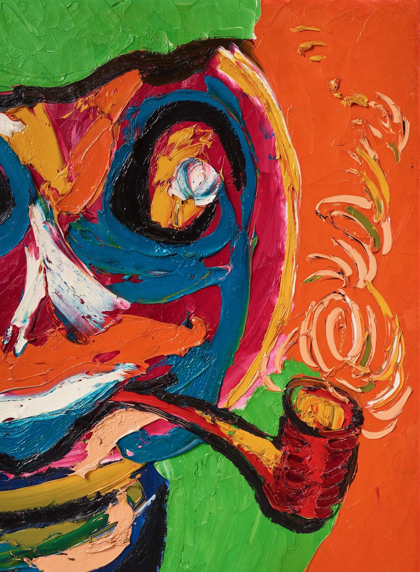 Karel Appel, ”Femme a la pipe”.