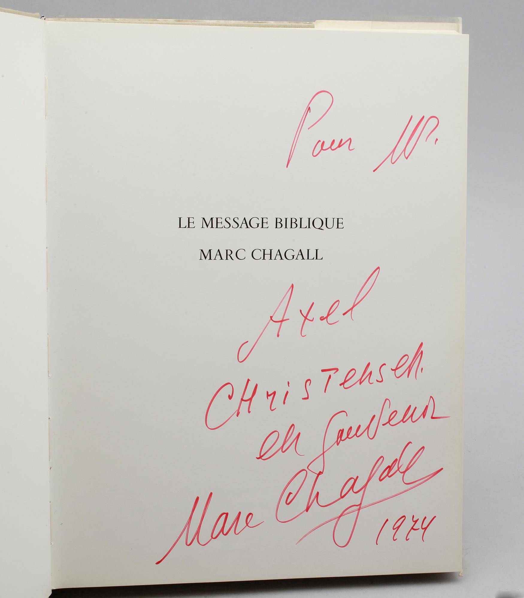 BOK, "Le Message biblique Marc Chagall", Fernand Mourlot, Paris, signerad.