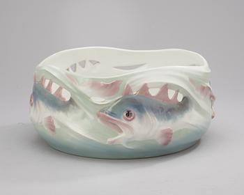 An Karl Lindström and Waldemar Lindström porcelain Art Nouveau bowl by Rörstrand.