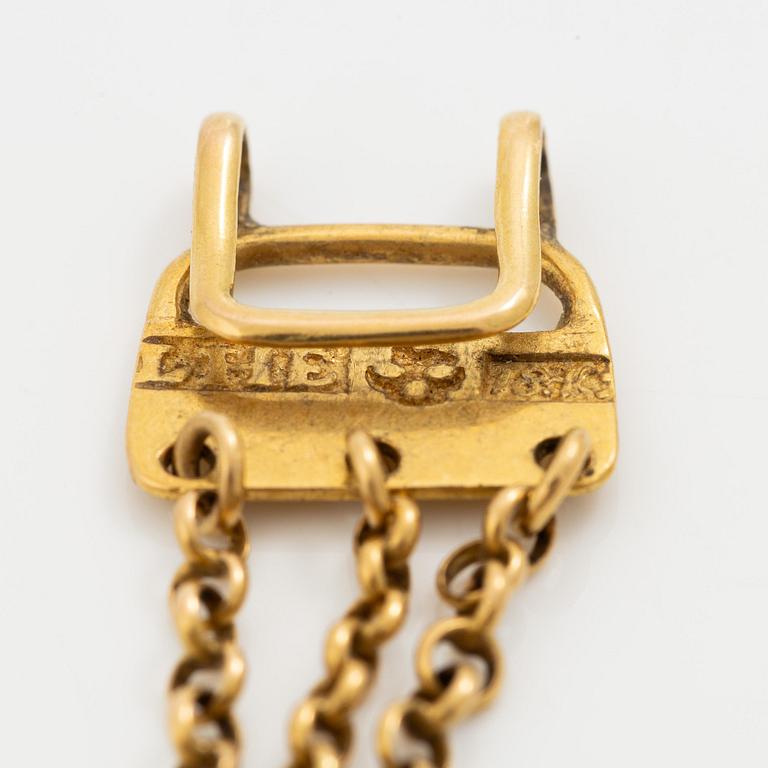Collier 18K guld med emaljdekor, 1800-tal.