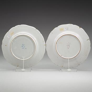 A pair of Swedish faience dinner plates, Marieberg, 18th Century.