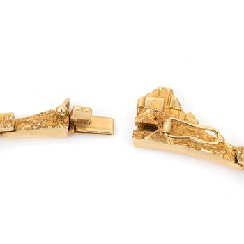 BJÖRN WECKSTRÖM, halskedja, 18k guld, Lapponia, Finland. Vikt 37 g.